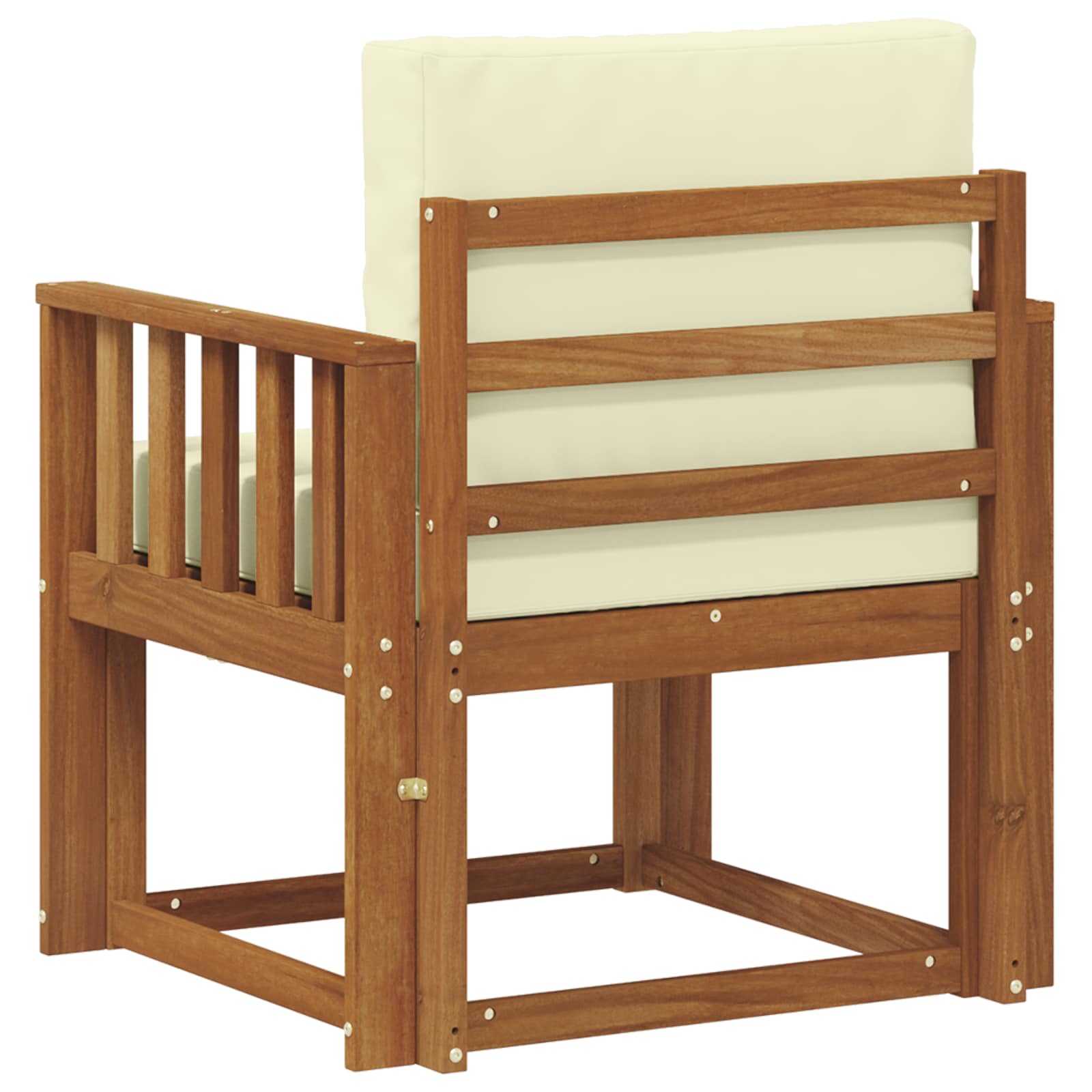 Outdoor-Sofa Massives Akazienholz und Polyester Natur