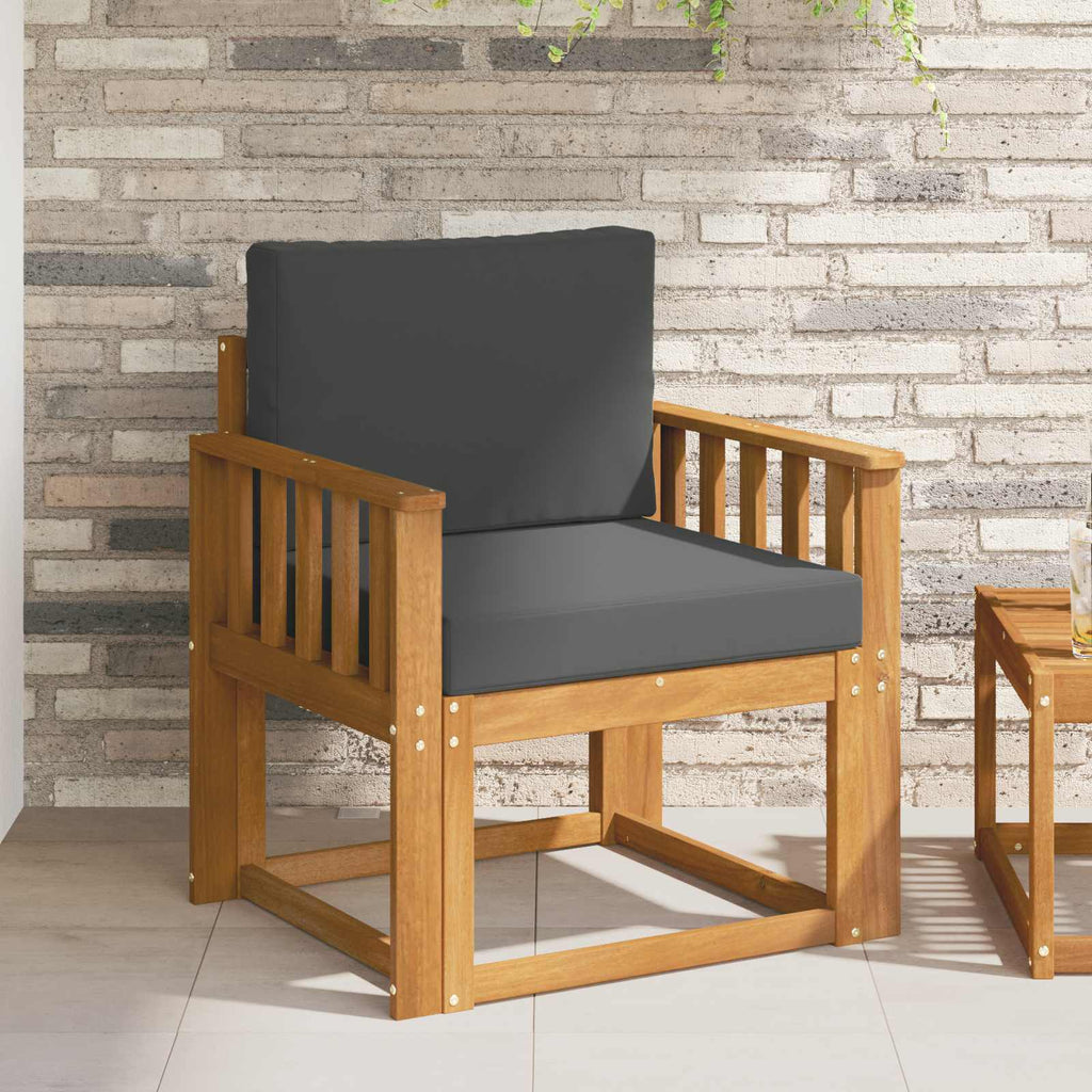 Outdoor-Sofa Massives Akazienholz und Polyester Natur