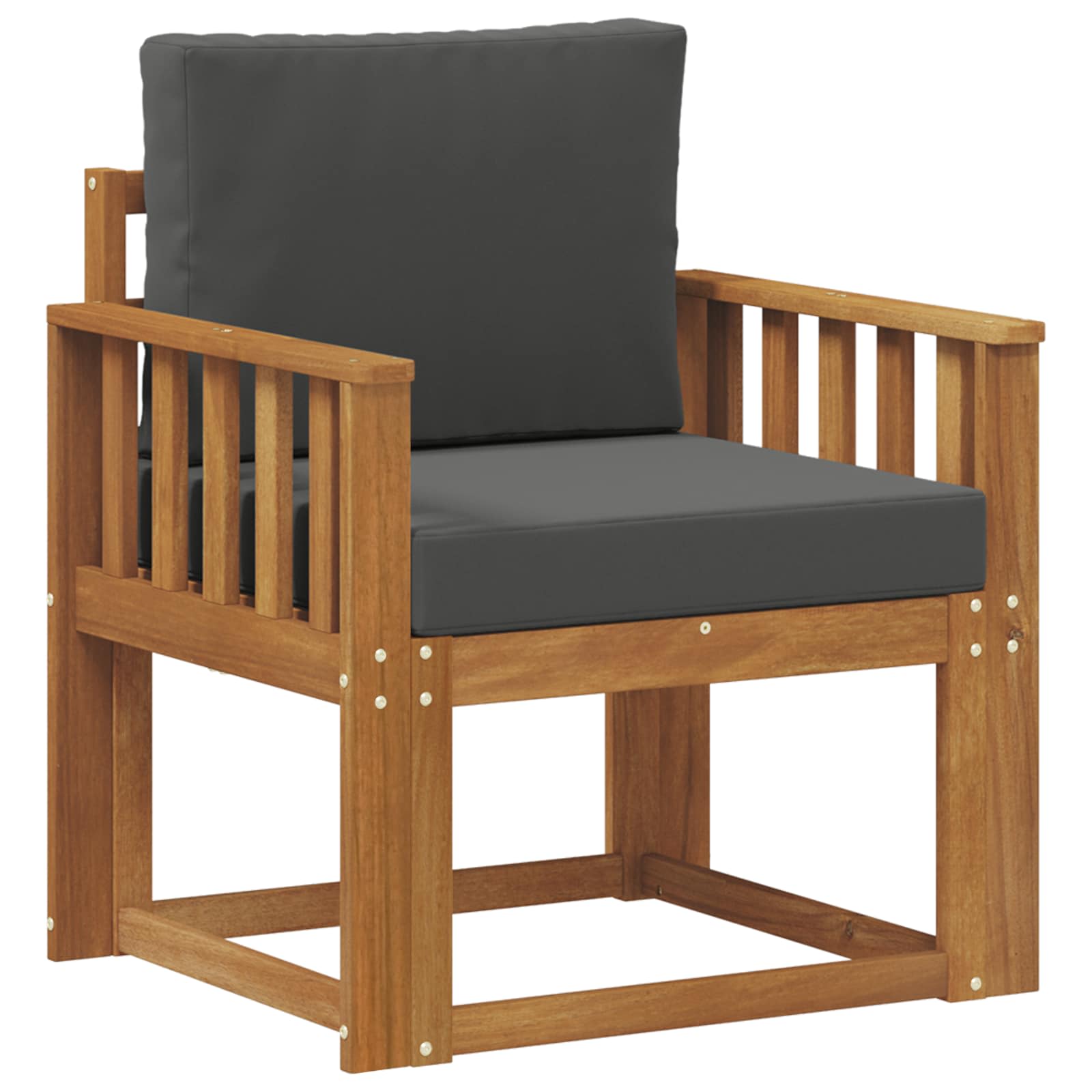 Outdoor-Sofa Massives Akazienholz und Polyester Natur