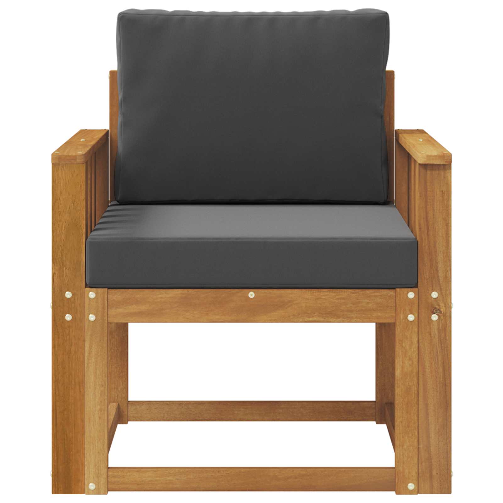 Outdoor-Sofa Massives Akazienholz und Polyester Natur