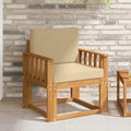 Outdoor-Sofa Massives Akazienholz und Polyester Natur