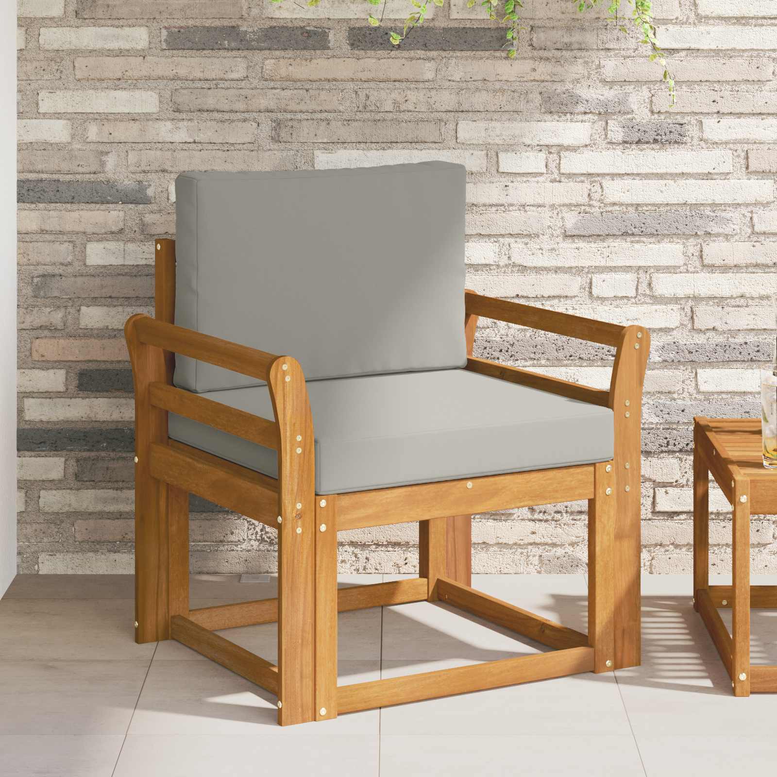 Outdoor-Sofa Massives Akazienholz und Polyester