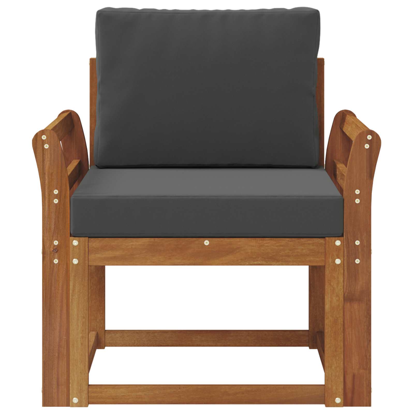 Outdoor-Sofa Massives Akazienholz und Polyester Natur