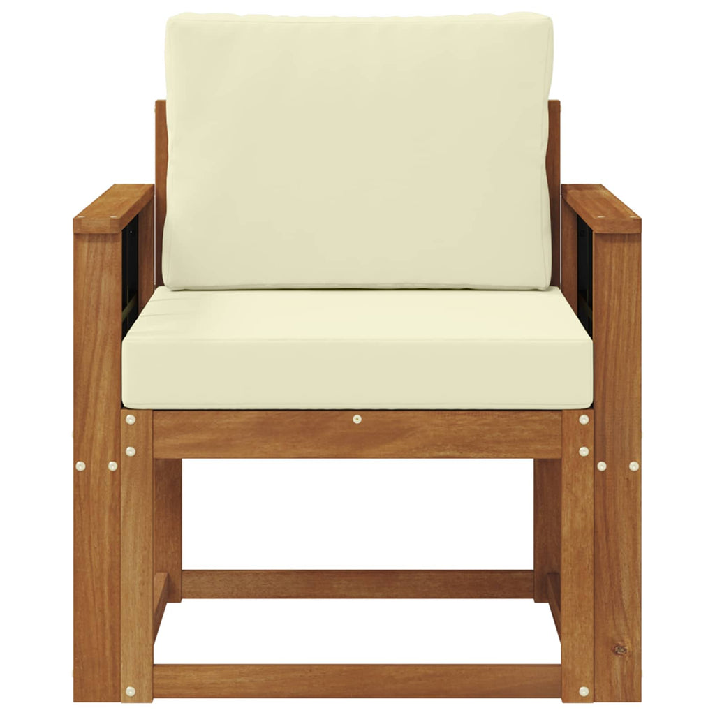 Outdoor-Sofa Massives Akazienholz und Polyester Natur
