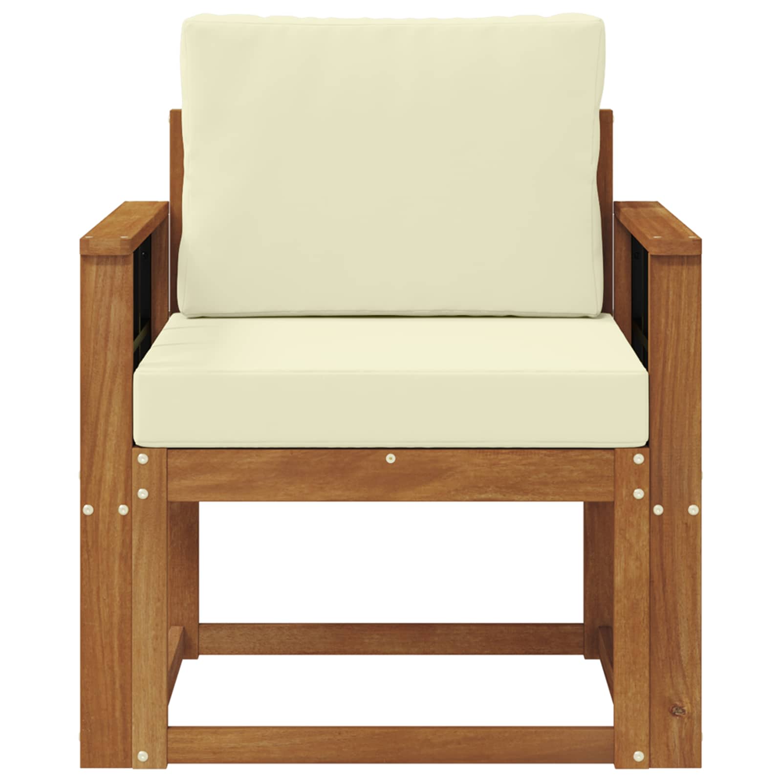 Outdoor-Sofa Massives Akazienholz und Polyester Natur