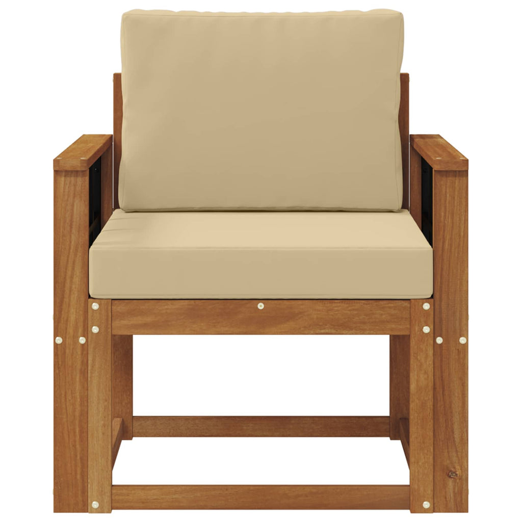 Outdoor-Sofa Massives Akazienholz und Polyester Natur