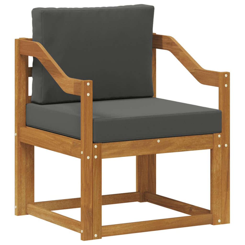 Outdoor-Sofa Massives Akazienholz und Polyester Natur