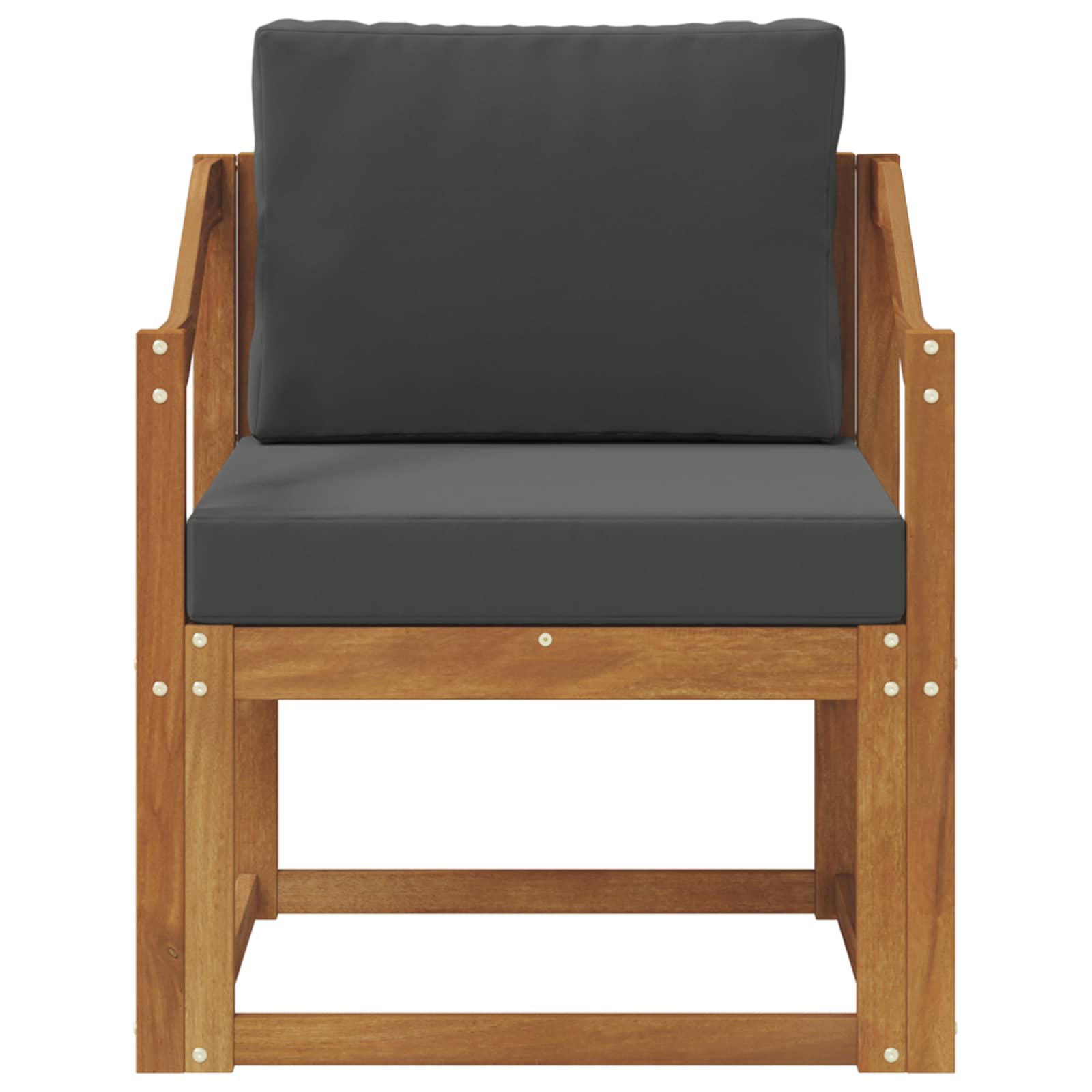 Outdoor-Sofa Massives Akazienholz und Polyester Natur