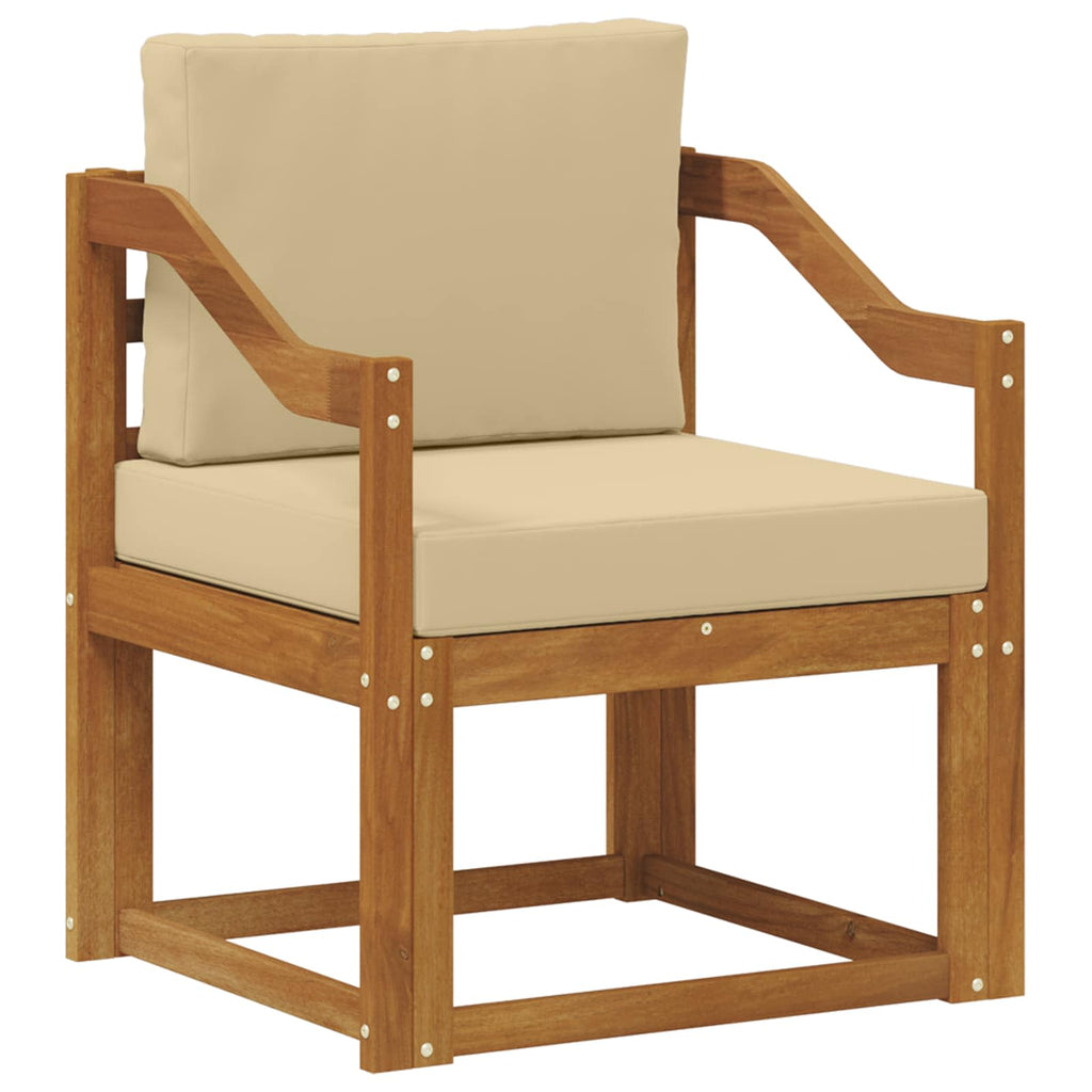 Outdoor-Sofa Massives Akazienholz und Polyester Natur