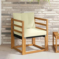 Outdoor-Sofa Massivholz Akazie Natur und Creme
