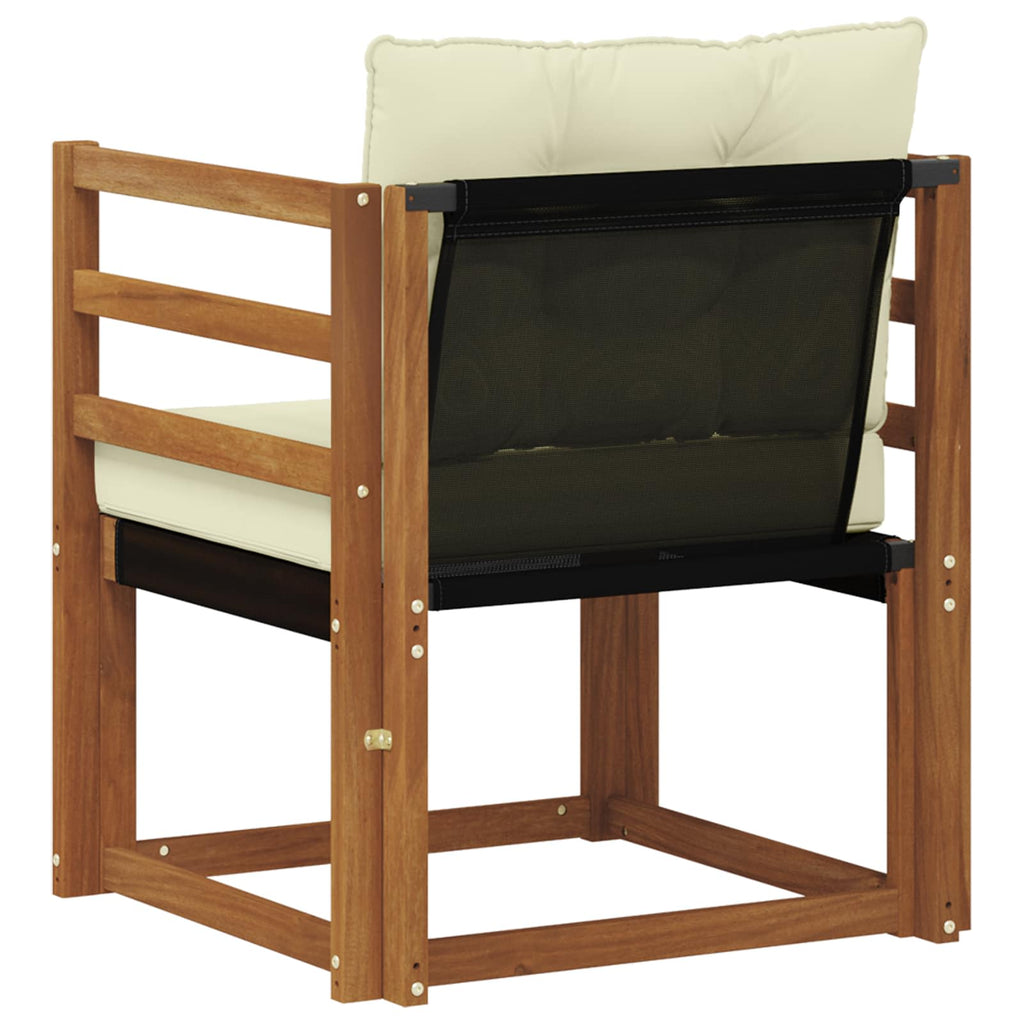 Outdoor-Sofa Massivholz Akazie Natur und Creme