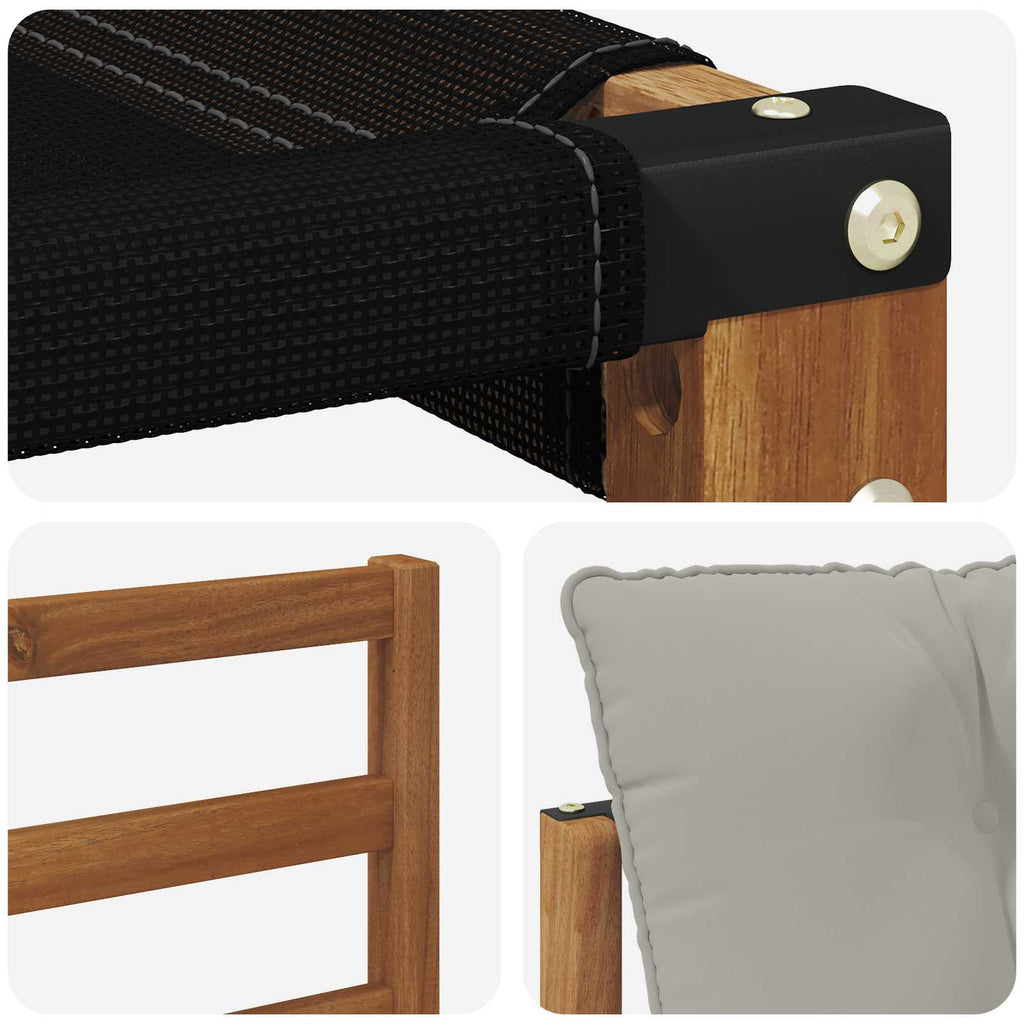 Outdoor-Sofa Massives Akazienholz und Textilene