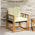 Outdoor-Sofa Massivholz Akazie Natur und Creme