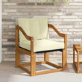 Outdoor-Sofa Massivholz Akazie Natur und Creme