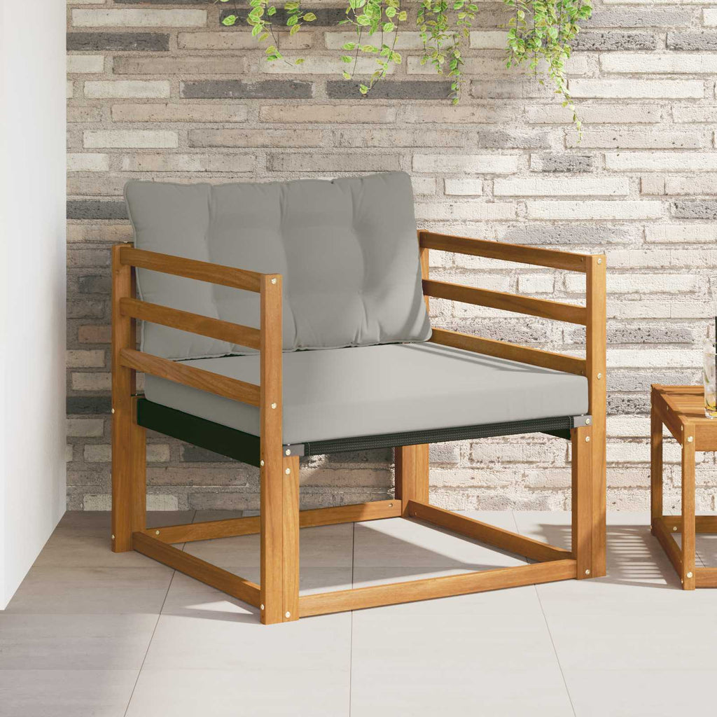 Outdoor-Sofagarnitur Massives Akazienholz und Textilene Natur