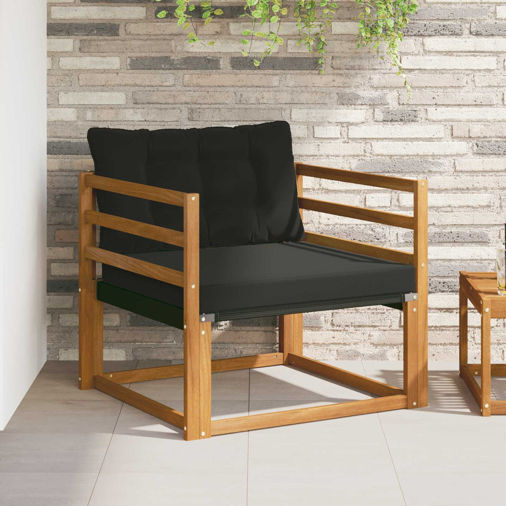 Outdoor-Sofagarnitur Massives Akazienholz und Textilene Natur