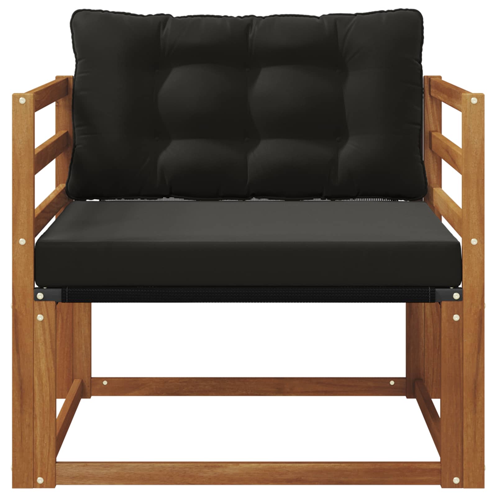 Outdoor-Sofagarnitur Massives Akazienholz und Textilene Natur