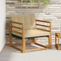 Outdoor-Sofagarnitur Massives Akazienholz und Textilene Natur