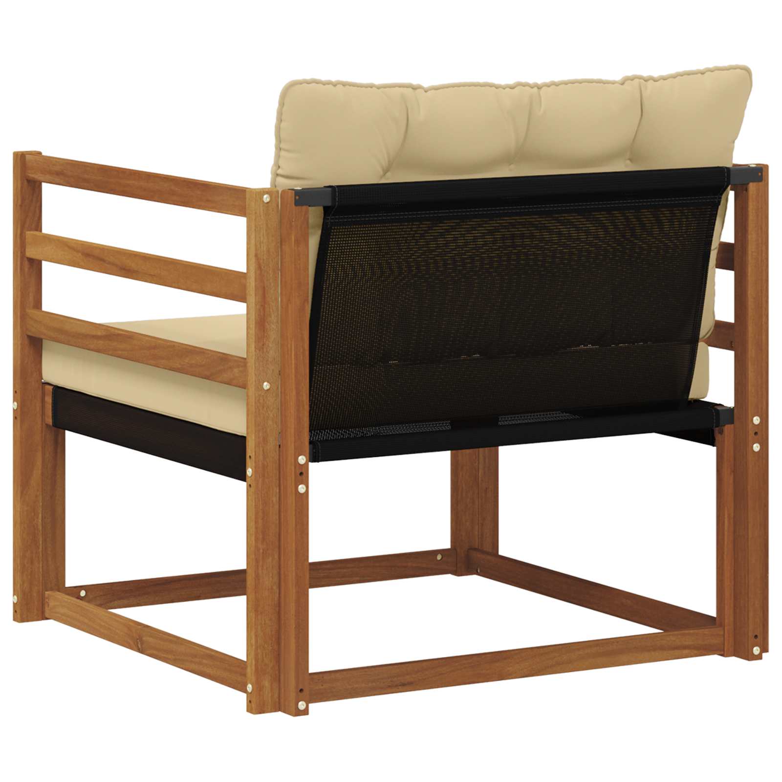Outdoor-Sofagarnitur Massives Akazienholz und Textilene Natur