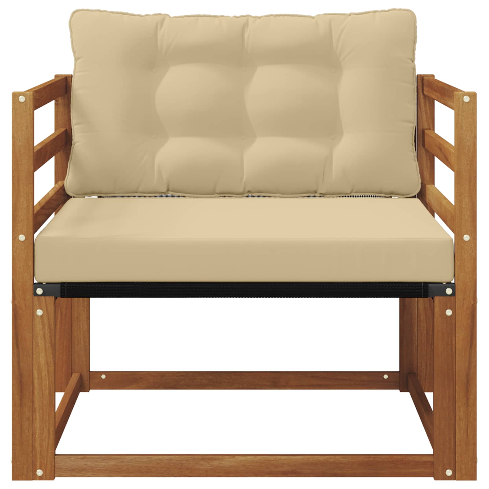 Outdoor-Sofagarnitur Massives Akazienholz und Textilene Natur