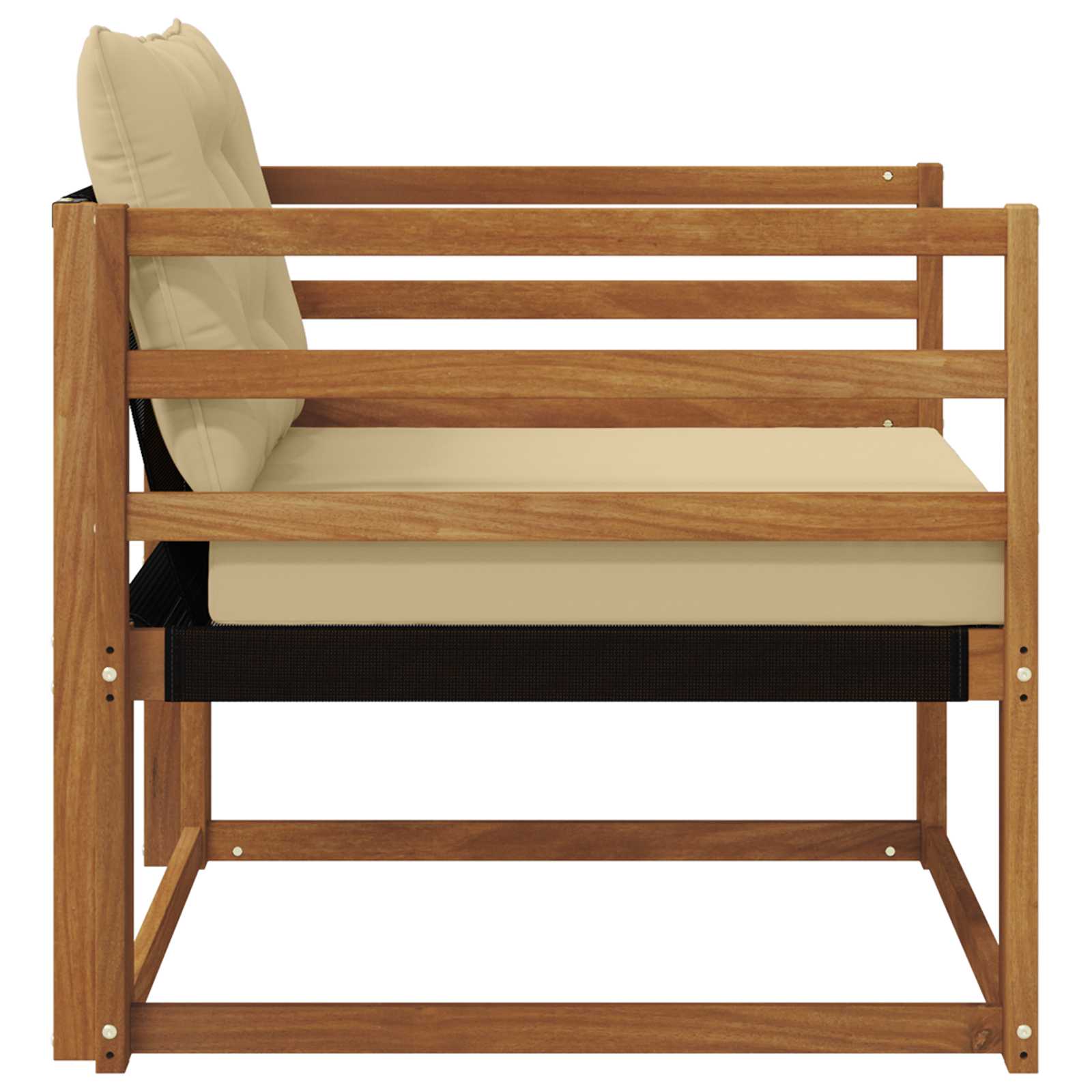 Outdoor-Sofagarnitur Massives Akazienholz und Textilene Natur