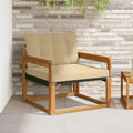 Outdoor-Sofagarnitur Massives Akazienholz und Textilene Natur