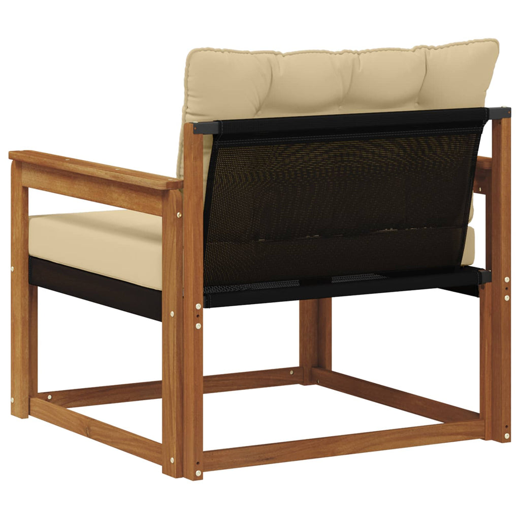Outdoor-Sofagarnitur Massives Akazienholz und Textilene Natur