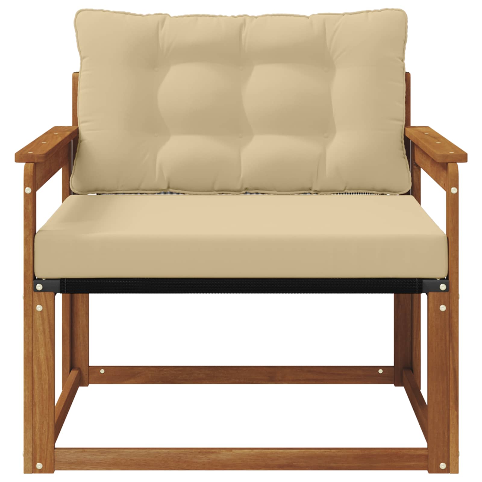 Outdoor-Sofagarnitur Massives Akazienholz und Textilene Natur