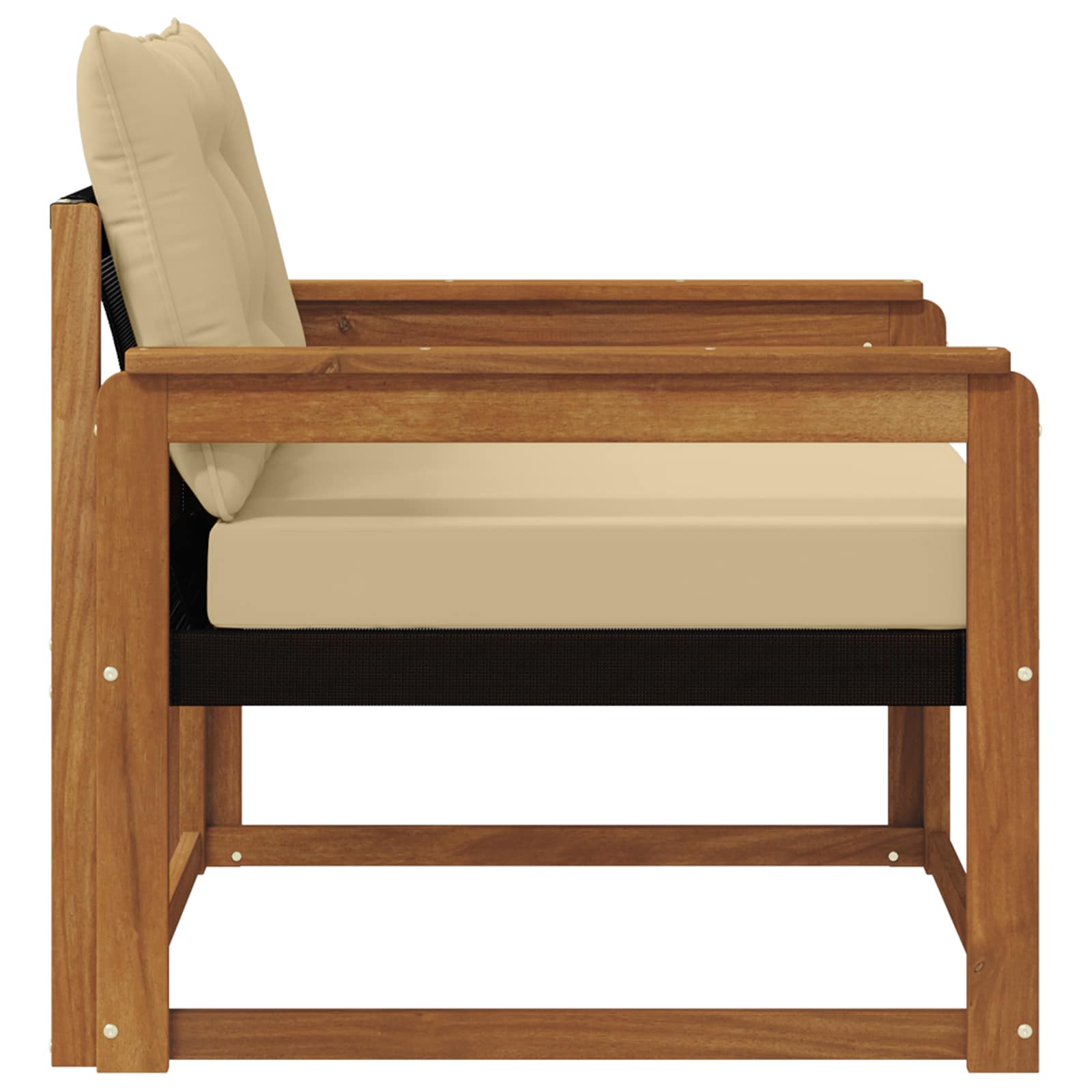 Outdoor-Sofagarnitur Massives Akazienholz und Textilene Natur