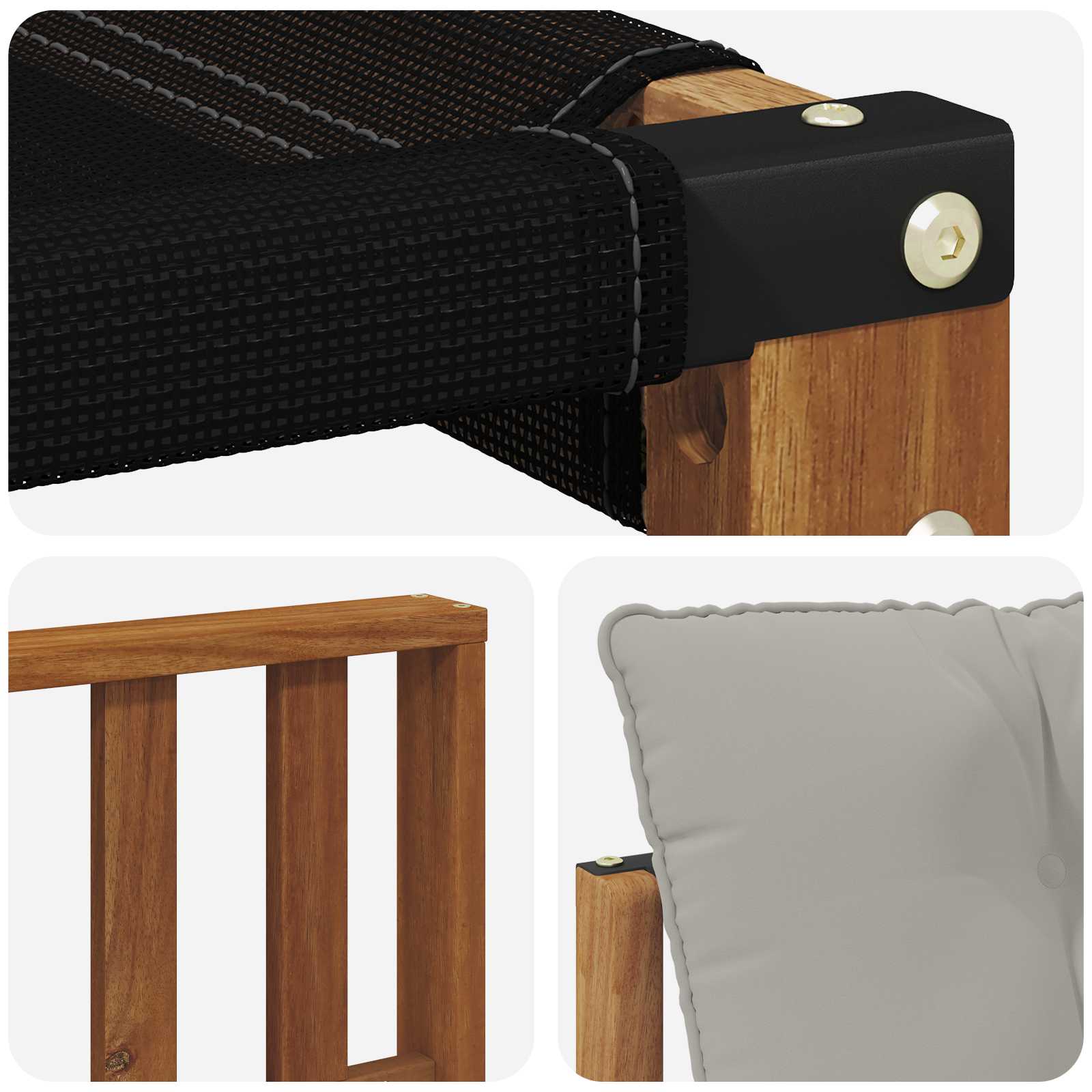 Outdoor-Sofagarnitur Massives Akazienholz und Textilene Natur