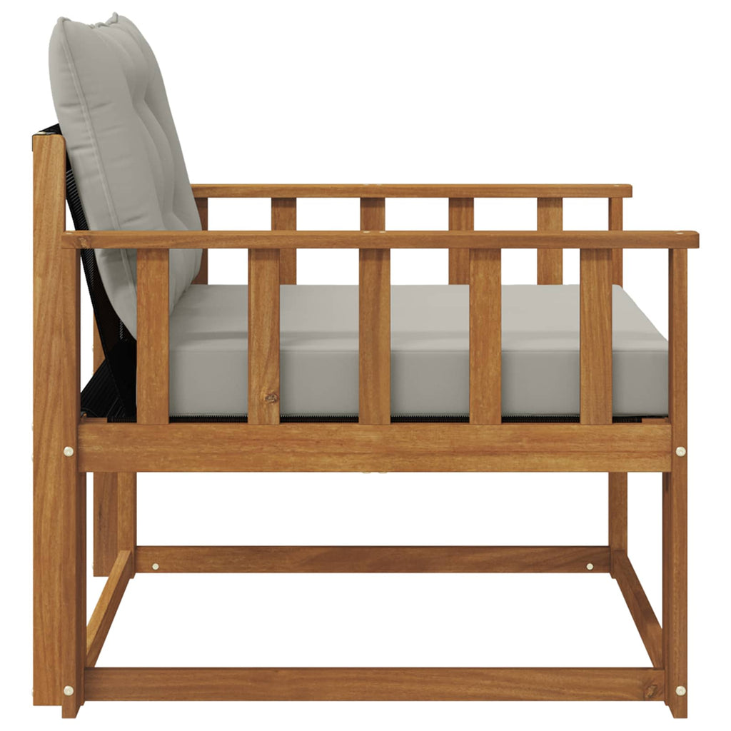 Outdoor-Sofagarnitur Massives Akazienholz und Textilene Natur