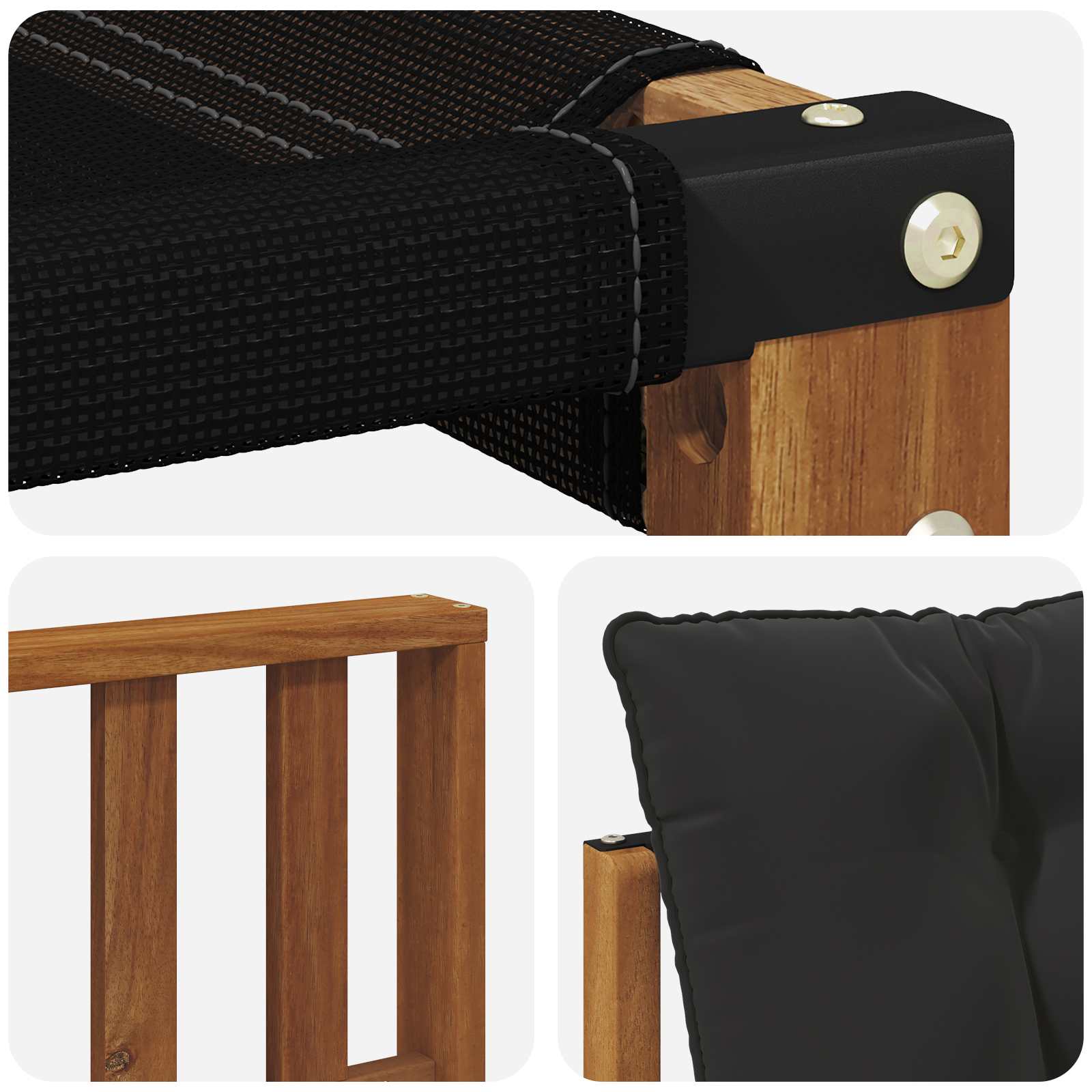 Outdoor-Sofagarnitur Massives Akazienholz und Textilene Natur