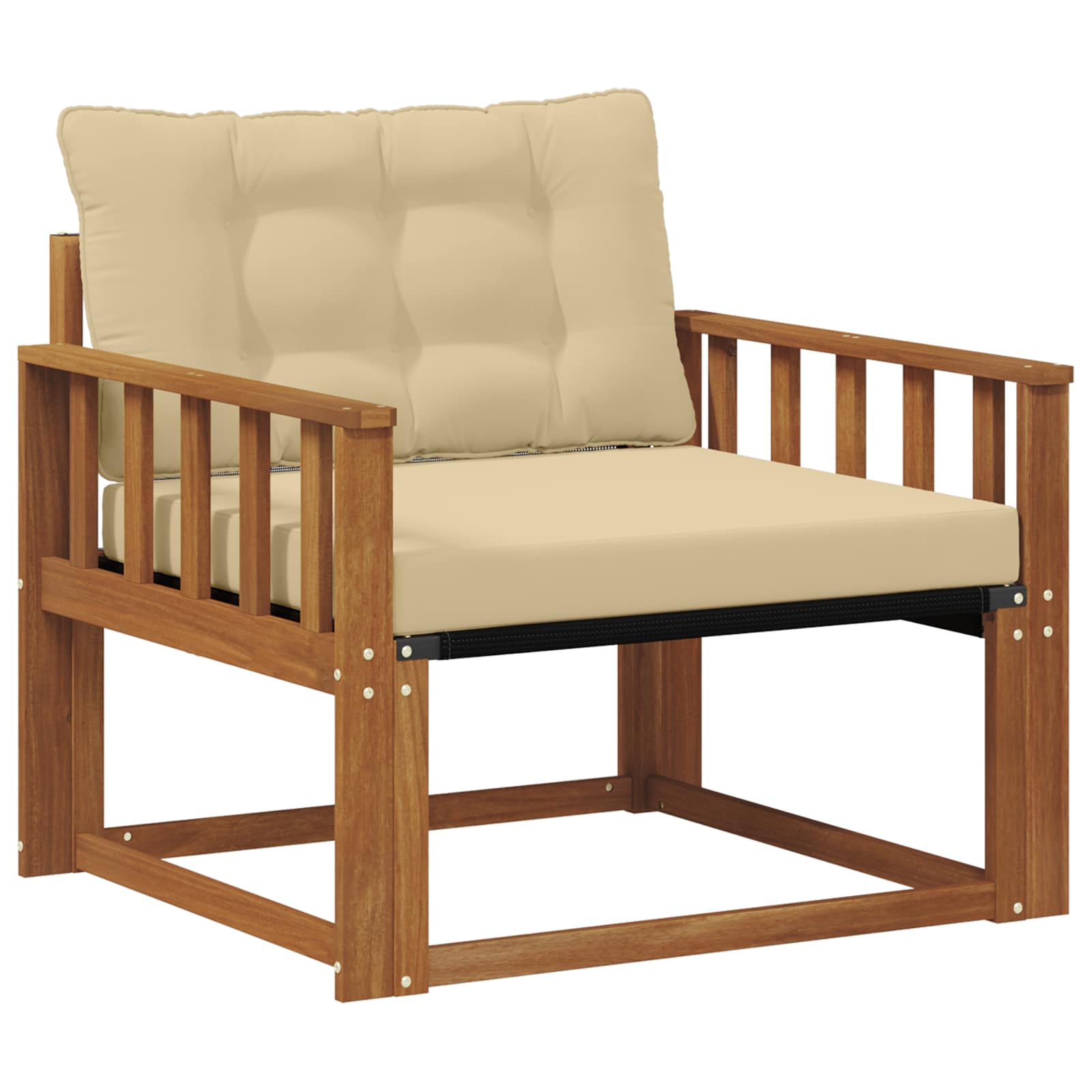 Outdoor-Sofagarnitur Massives Akazienholz und Textilene Natur