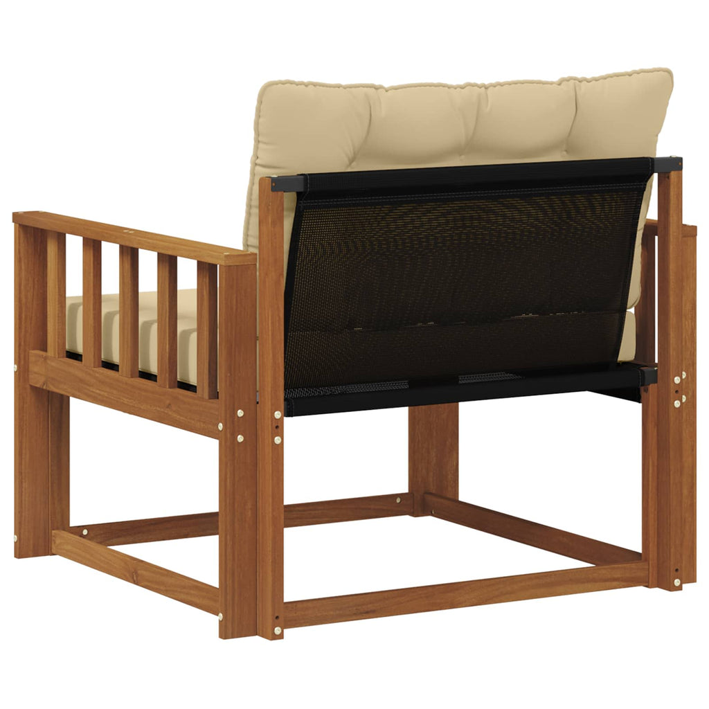 Outdoor-Sofagarnitur Massives Akazienholz und Textilene Natur