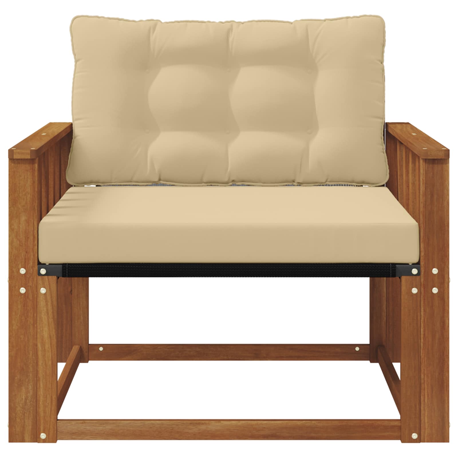 Outdoor-Sofagarnitur Massives Akazienholz und Textilene Natur