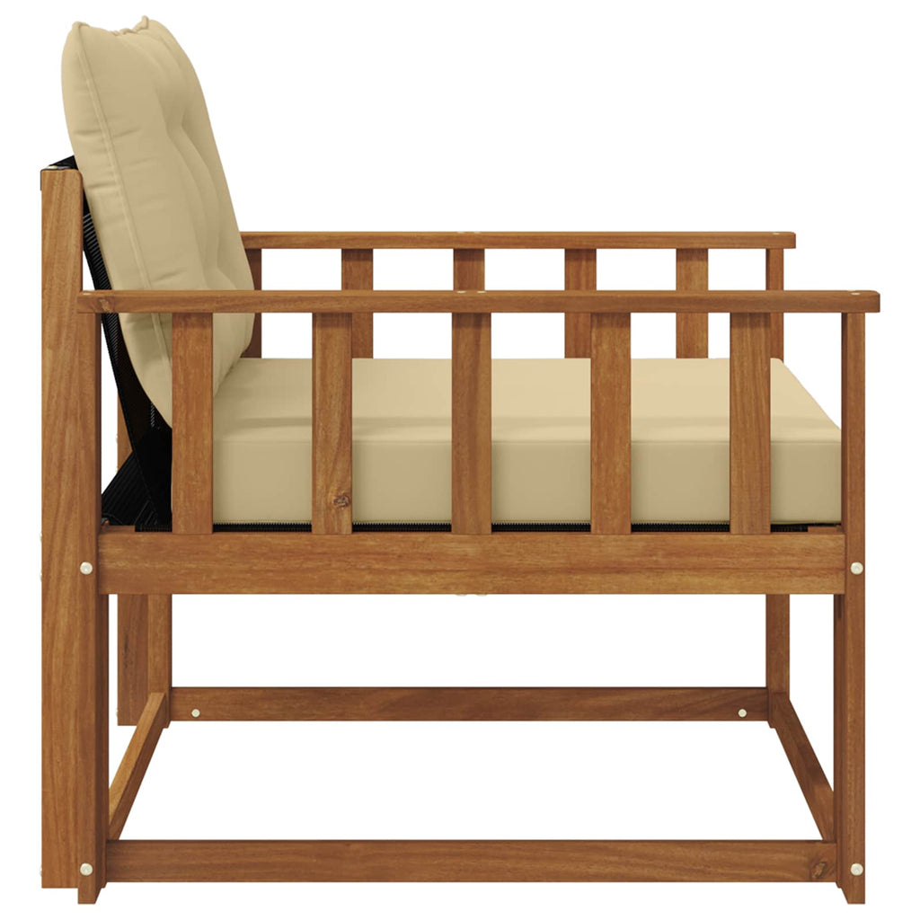 Outdoor-Sofagarnitur Massives Akazienholz und Textilene Natur