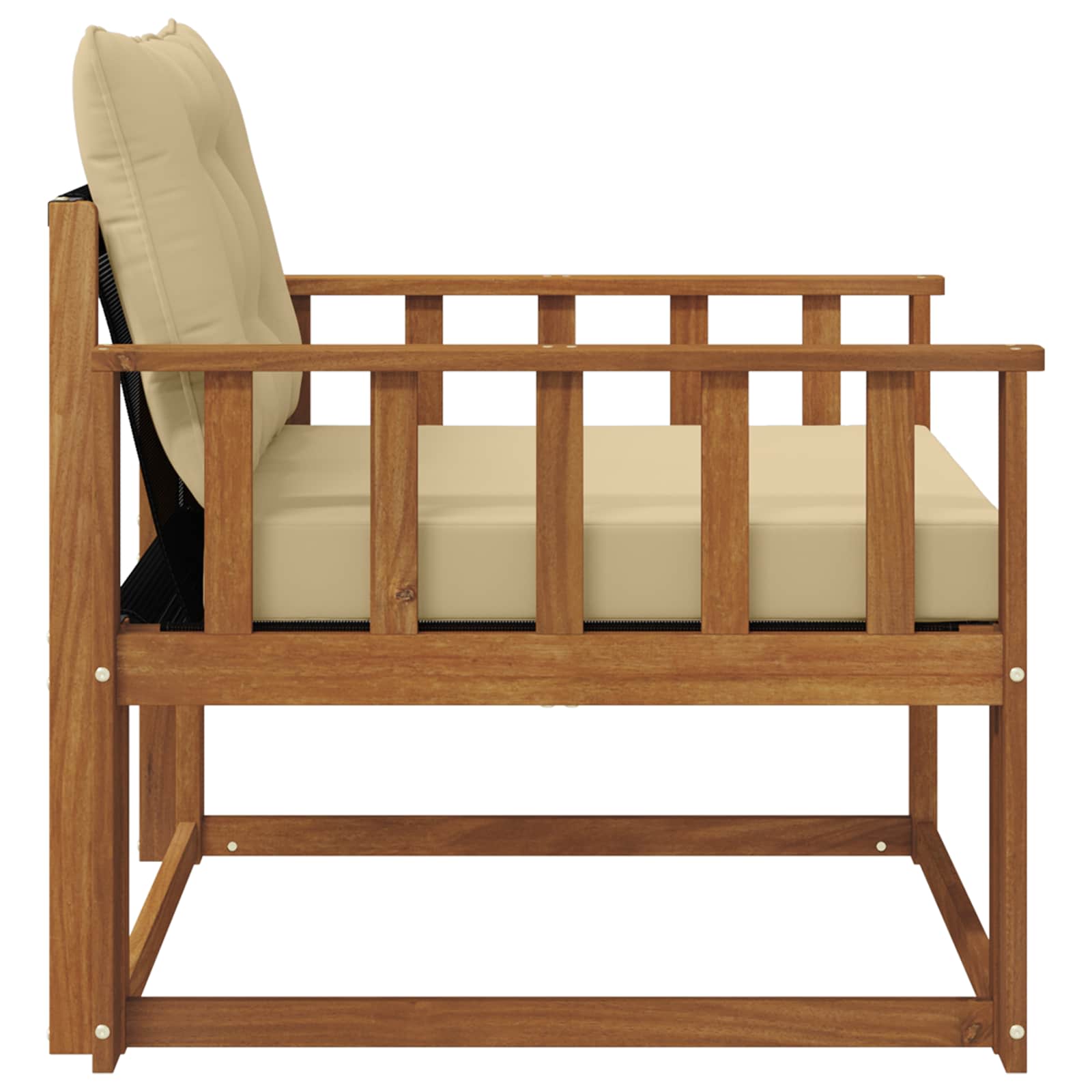 Outdoor-Sofagarnitur Massives Akazienholz und Textilene Natur