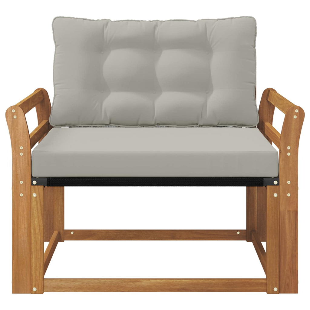 Outdoor-Sofagarnitur Massives Akazienholz und Textilene Natur