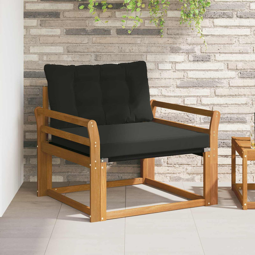 Outdoor-Sofagarnitur Massives Akazienholz und Textilene Natur