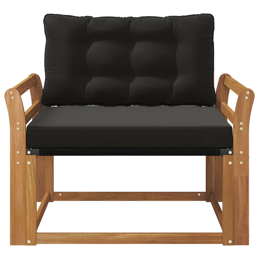 Outdoor-Sofagarnitur Massives Akazienholz und Textilene Natur