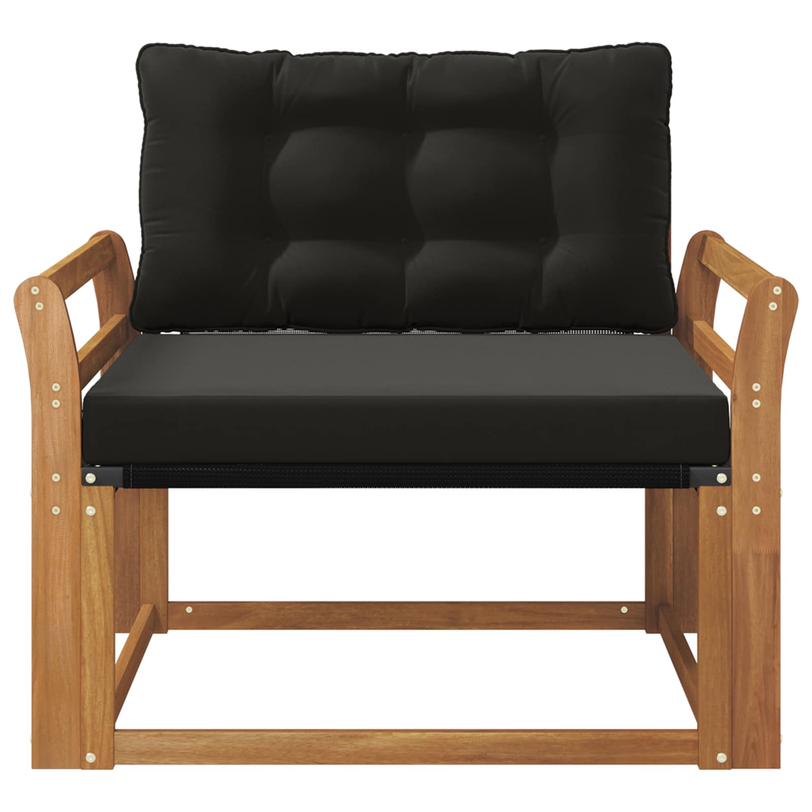Outdoor-Sofagarnitur Massives Akazienholz und Textilene Natur