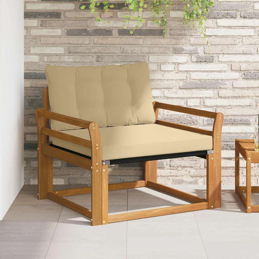 Outdoor-Sofagarnitur Massives Akazienholz und Textilene Natur