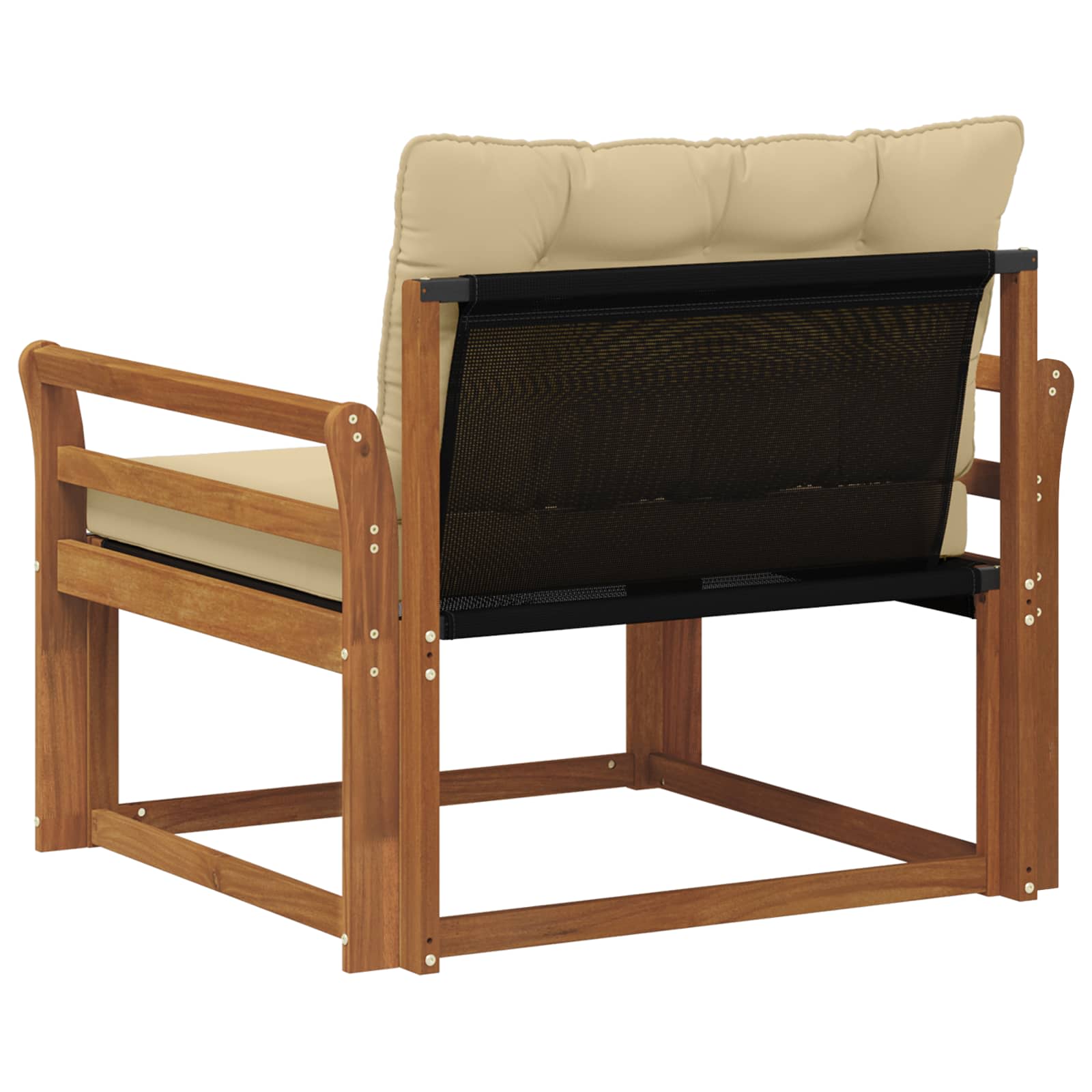 Outdoor-Sofagarnitur Massives Akazienholz und Textilene Natur