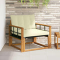 Outdoor-Sofagarnitur Massives Akazienholz und Textilene Natur