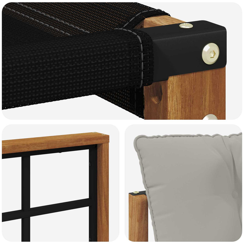 Outdoor-Sofagarnitur Massives Akazienholz und Textilene Natur