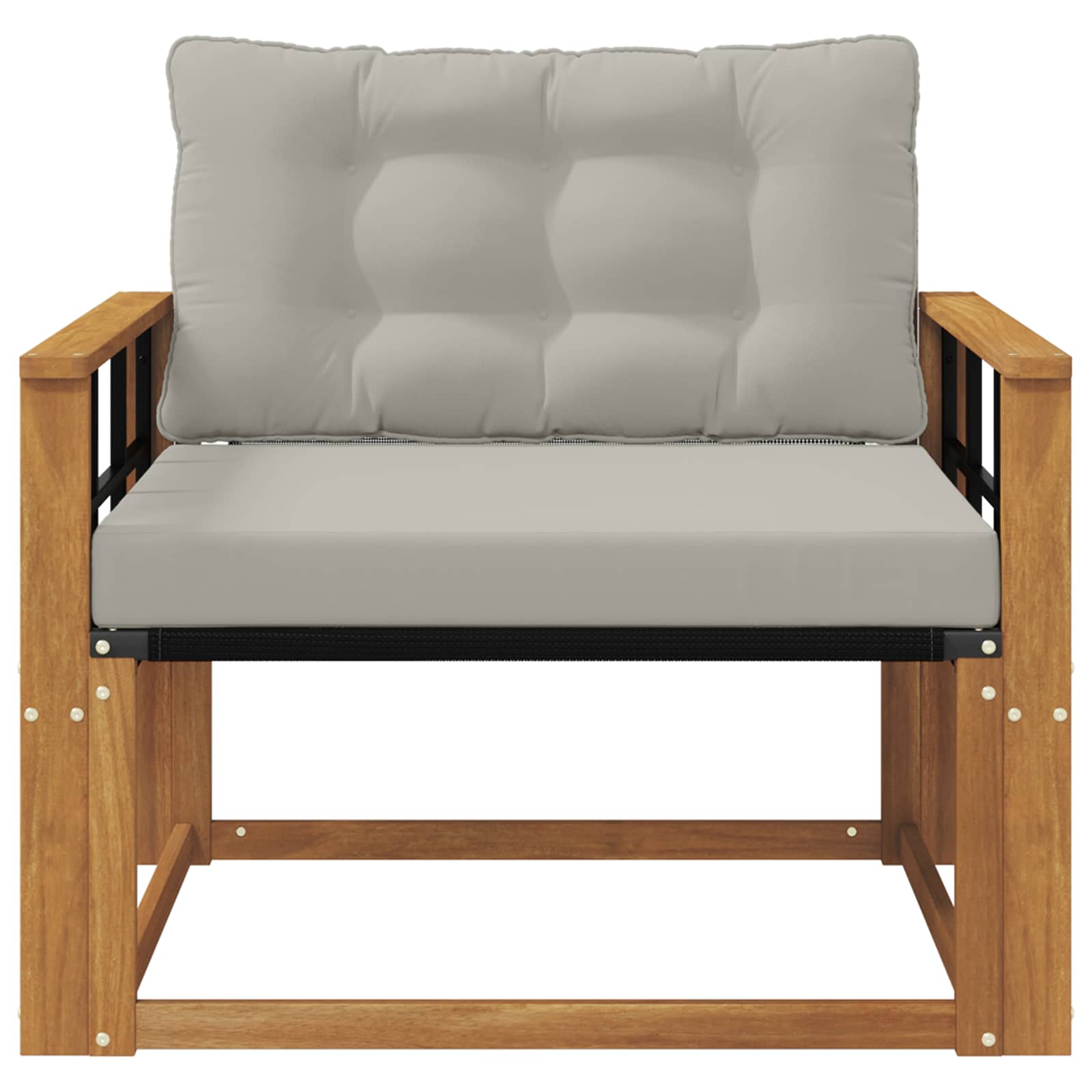 Outdoor-Sofagarnitur Massives Akazienholz und Textilene Natur
