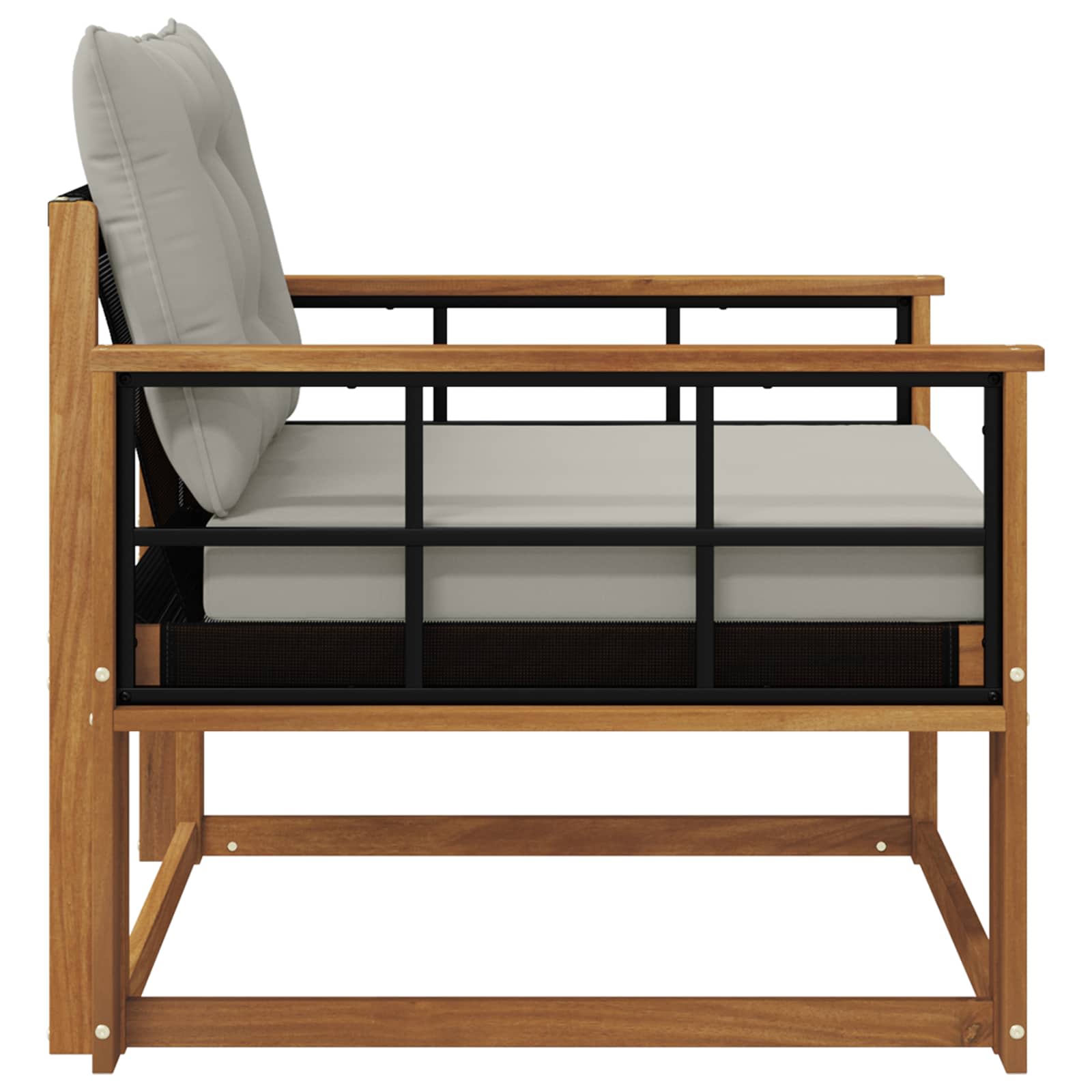 Outdoor-Sofagarnitur Massives Akazienholz und Textilene Natur