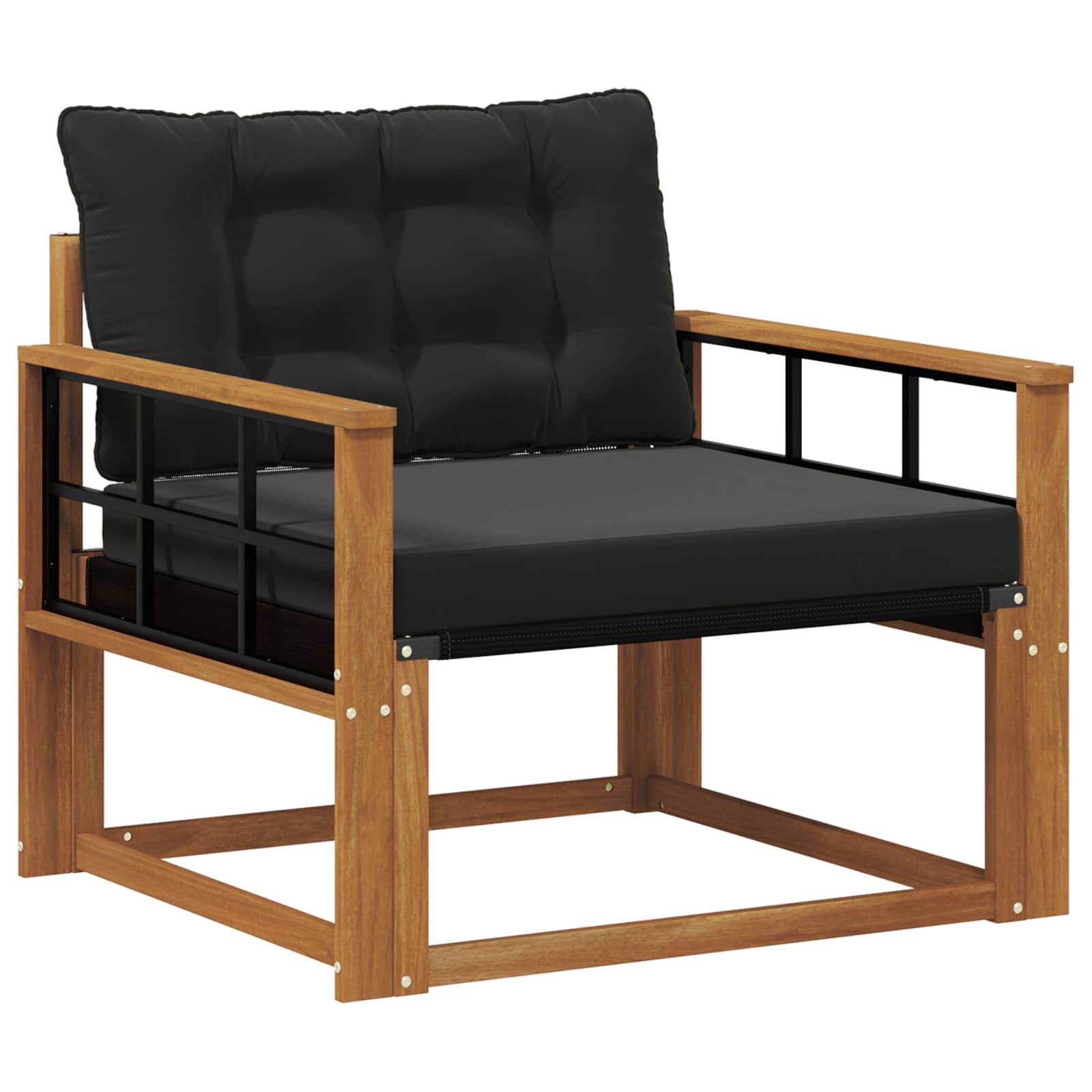 Outdoor-Sofagarnitur Massives Akazienholz und Textilene Natur