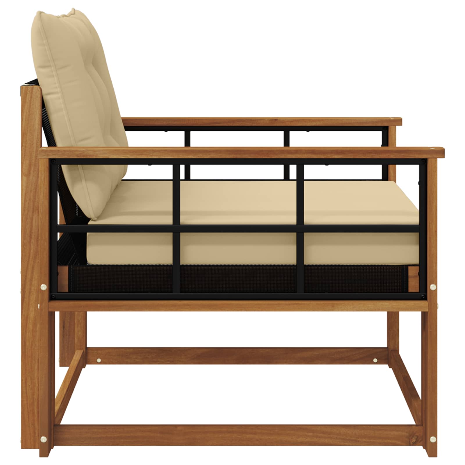Outdoor-Sofagarnitur Massives Akazienholz und Textilene Natur