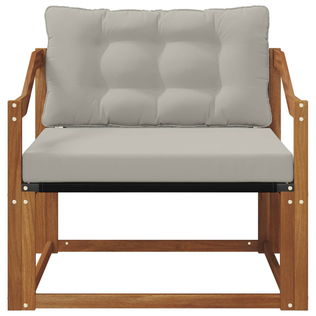 Outdoor-Sofagarnitur Massives Akazienholz und Textilene Natur